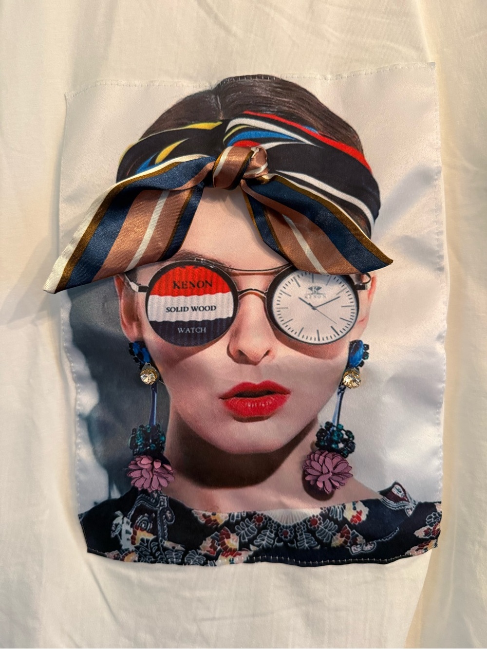 Graphic Tee Mixed Media whimsical 3dimensional tee shirt. Wearable art fashion.